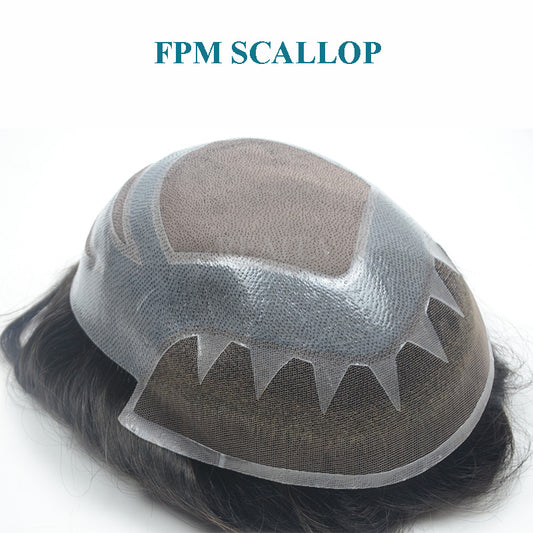 FPM SCALLOP Indian Hair Human Hair Type Fine Mono Base Toupee