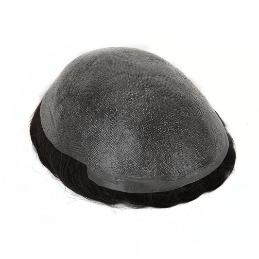 0204mm Pu v Loop Thin Skin Toupee Invisible Natural Front Line Human Hair Wig for Men