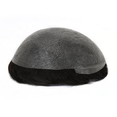 0204mm Pu v Loop Thin Skin Toupee Invisible Natural Front Line Human Hair Wig for Men