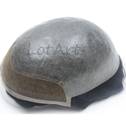 Bio Base men Toupee Human Hair for Men Hair Piece Natural Hairline Bleached Knots