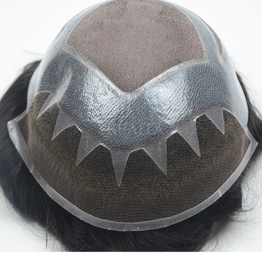 FPM SCALLOP Indian Hair Human Hair Type Fine Mono Base Toupee