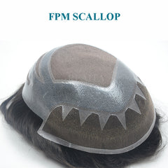 FPM SCALLOP Indian Hair Human Hair Type Fine Mono Base Toupee