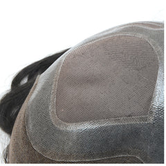 FPM Men Toupee Mono Base with PU Around and Lace in Front Human Hair Men Toupee
