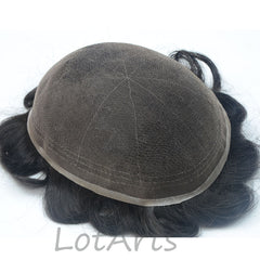 Full Lace Human Hair Mens Toupee Hair Units Natural Hair System