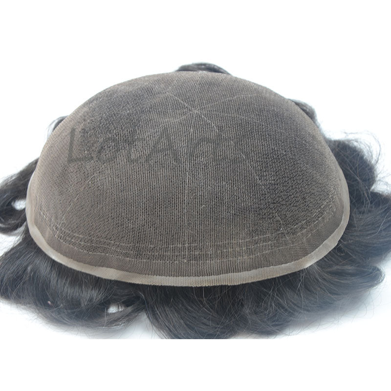 Full Lace Human Hair Mens Toupee Hair Units Natural Hair System