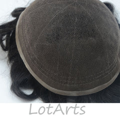 Full Lace Human Hair Mens Toupee Hair Units Natural Hair System