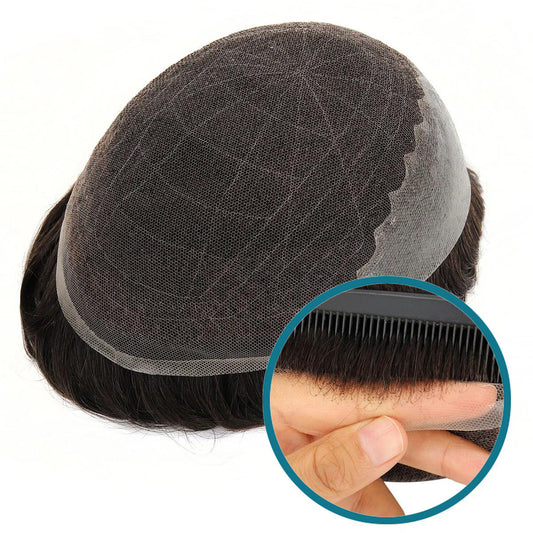 Stock Human Hair for Men Human Hair Q6 Toupee Invisible Hairline Men Toupee