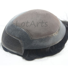 Mono and Pu Around with Lace Front Men Toupee Straight Man Daily Use Toupee