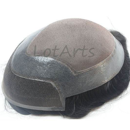 Mono and Pu Around with Lace Front Men Toupee Straight Man Daily Use Toupee