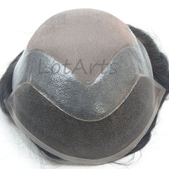 Mono and Pu Around with Lace Front Men Toupee Straight Man Daily Use Toupee