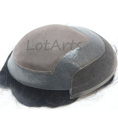 Mono and Pu Around with Lace Front Men Toupee Straight Man Daily Use Toupee