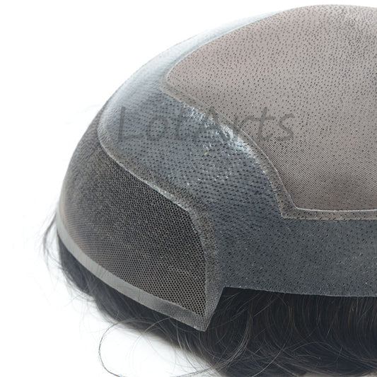 Mono and Pu Around with Lace Front Men Toupee Straight Man Daily Use Toupee